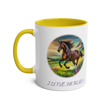 I Love Horses, printed coffee mugs for sisters