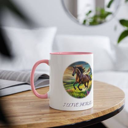 I Love Horses, printed coffee mugs for horse lovers