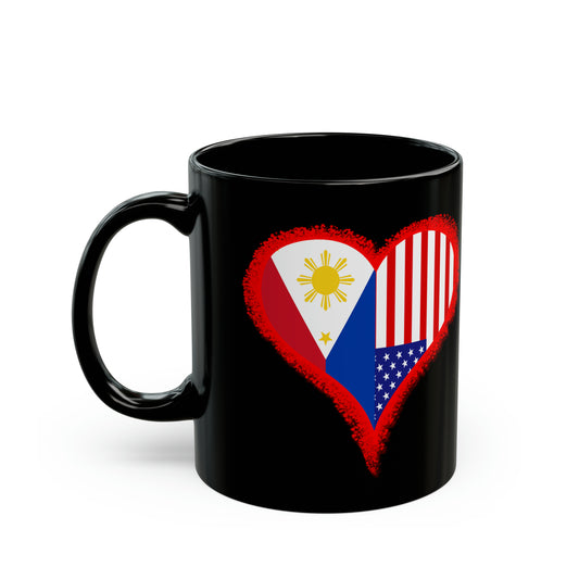 Philippines and USA mug. Gifts for international lovers. Love across the oceans. Valentines Day gift ideas