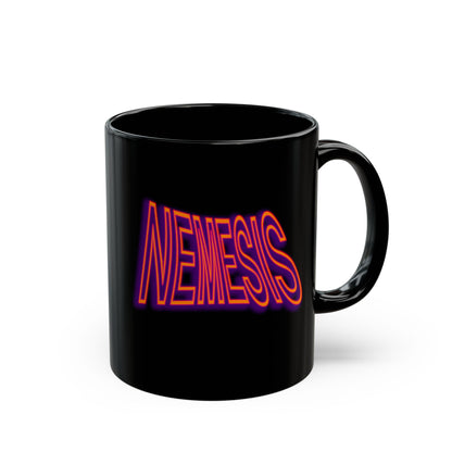 Novelty printed mugs. Coffee mugs. Tea Mugs. Nemesis slogan.