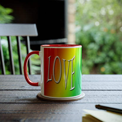 Rainbow Love Mug -  Two-Tone Coffee Mugs, 11oz