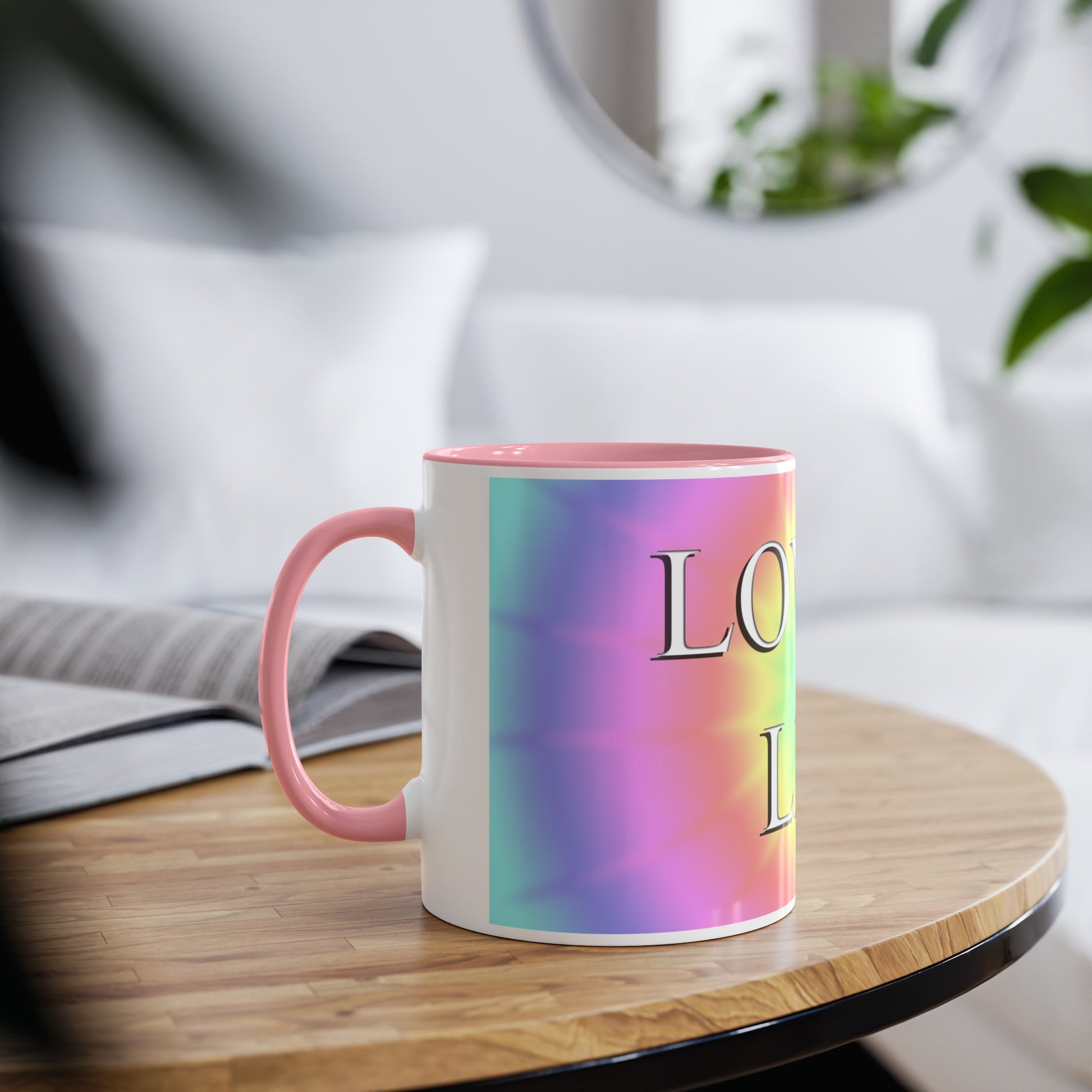 Loving Life, printed coffee mugs and tea mug, gifts for her