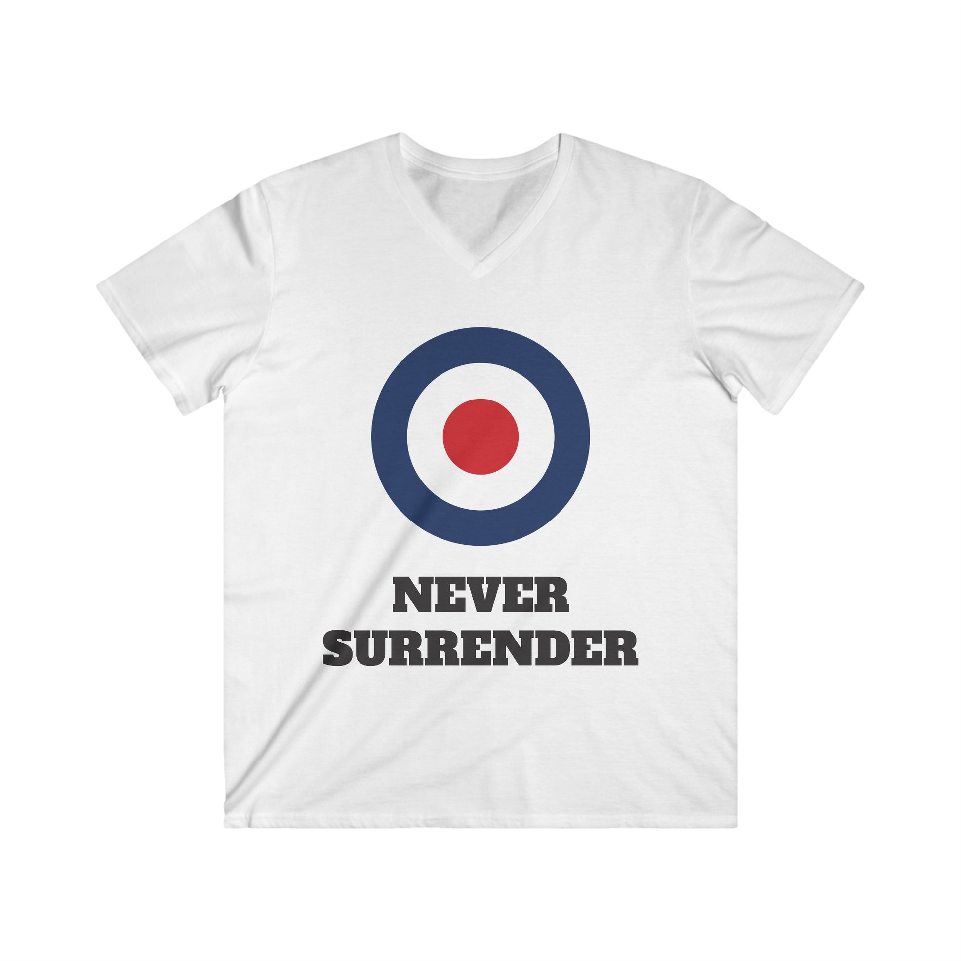 Never Surrender slogan. RAF style logo t-shirt. Gym clothes for father's day gifts.