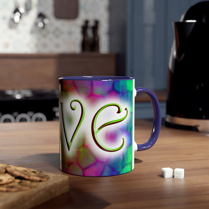 Mosaic Love mugs. Colourful love gifts. Presents for Valentine. Cheap gifts for Mother's Day.