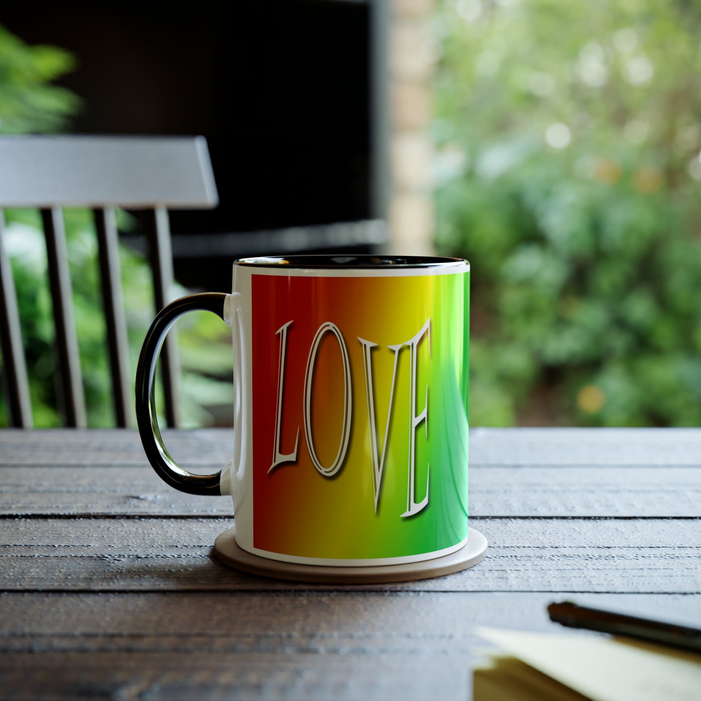 Rainbow Love Mug -  Two-Tone Coffee Mugs, 11oz