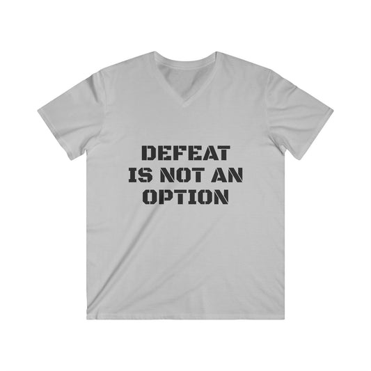 Sport grey T-shirt. Defeat is not an option, printed Tees for men. Gym clothing.