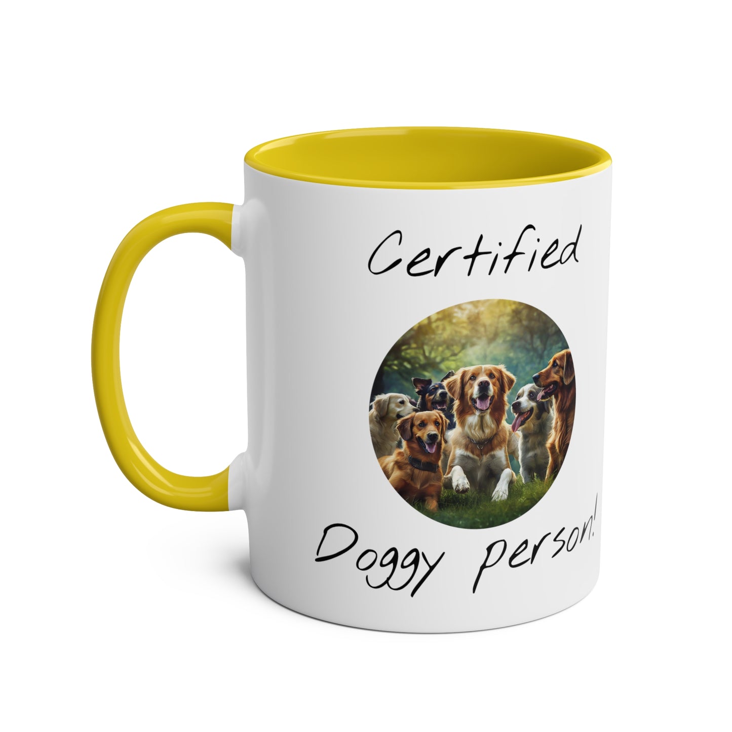 Certified doggy person, printed mugs for dogs home