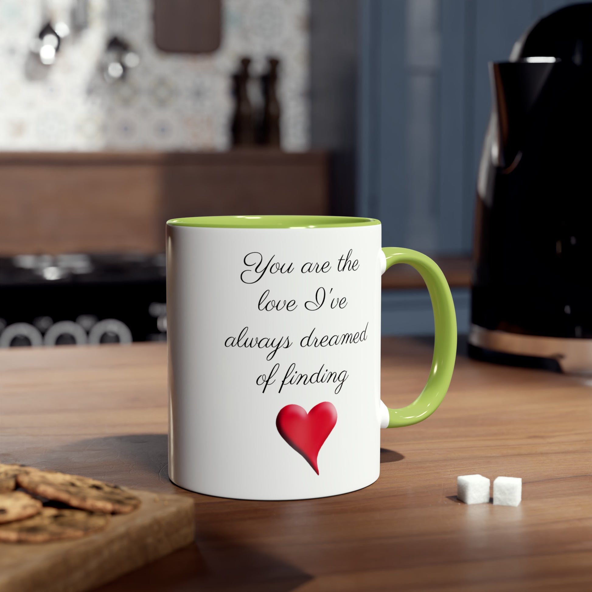 Finding love, printed coffee mugs for stocking fillers