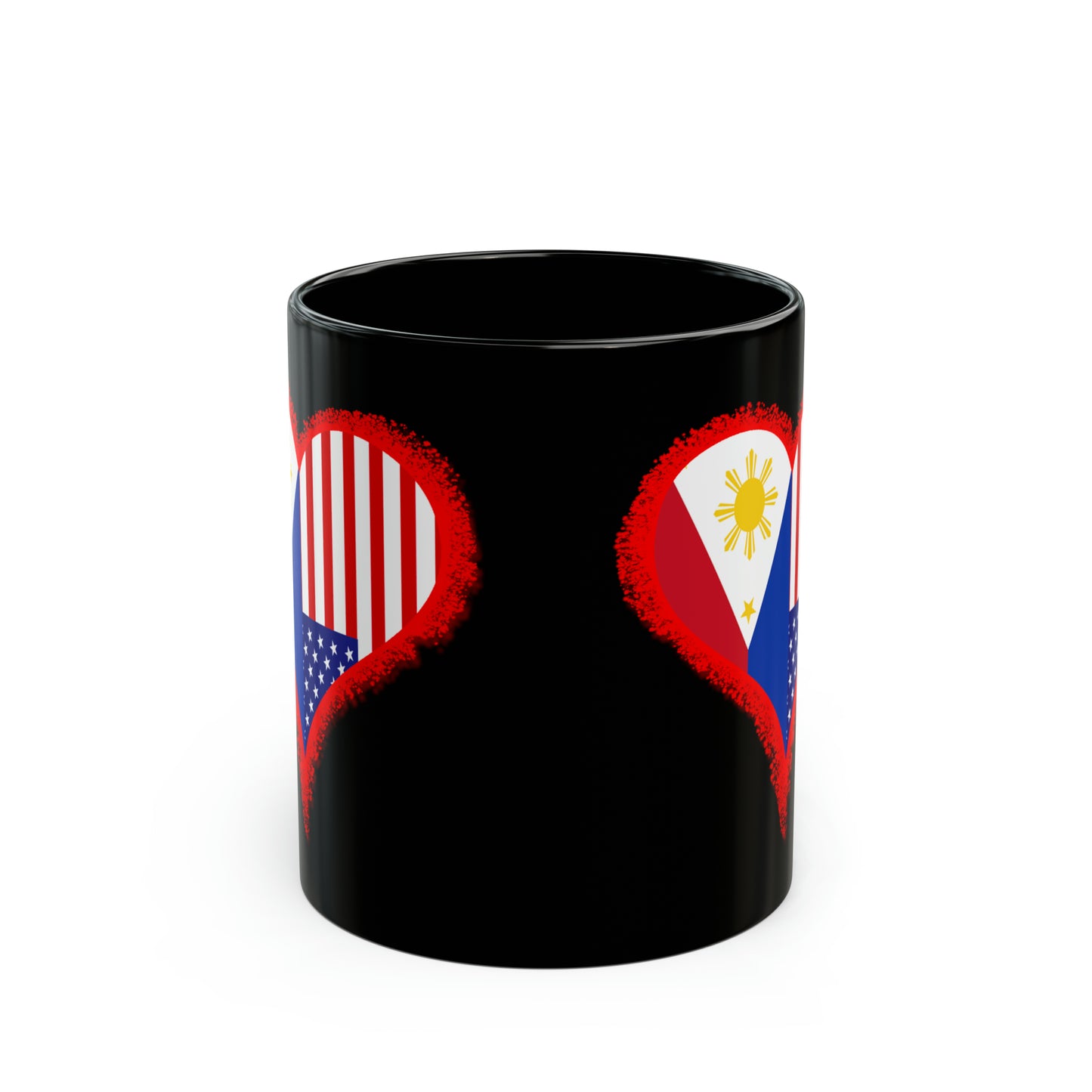 Philippines and USA mug. Gifts for international lovers. Love across the oceans. Valentines Day present ideas