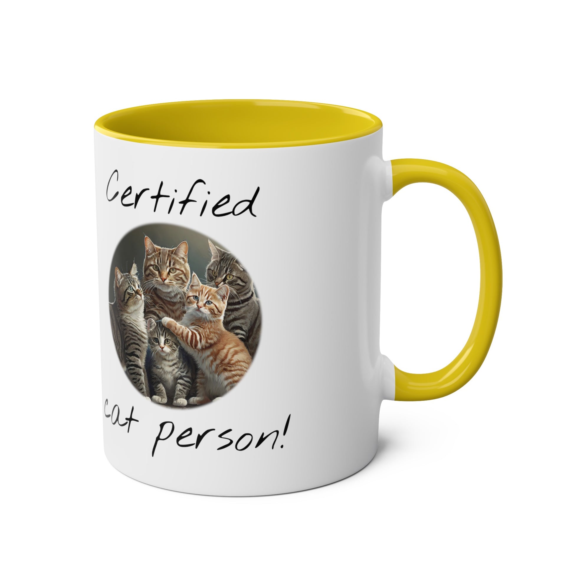 Certified cat person, printed mugs for him