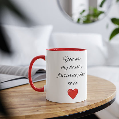 My heart's favourite place mug. Coffee mugs and tea mugs for boyfriends gifts