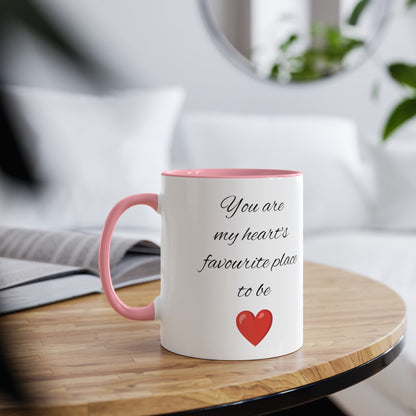 My heart's favourite place mug. Coffee mugs and tea mugs for parents gifts