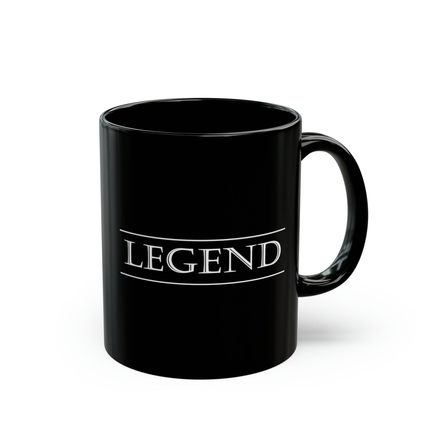 Legend, bold text printed coffee mugs. A gift for your favourite brew