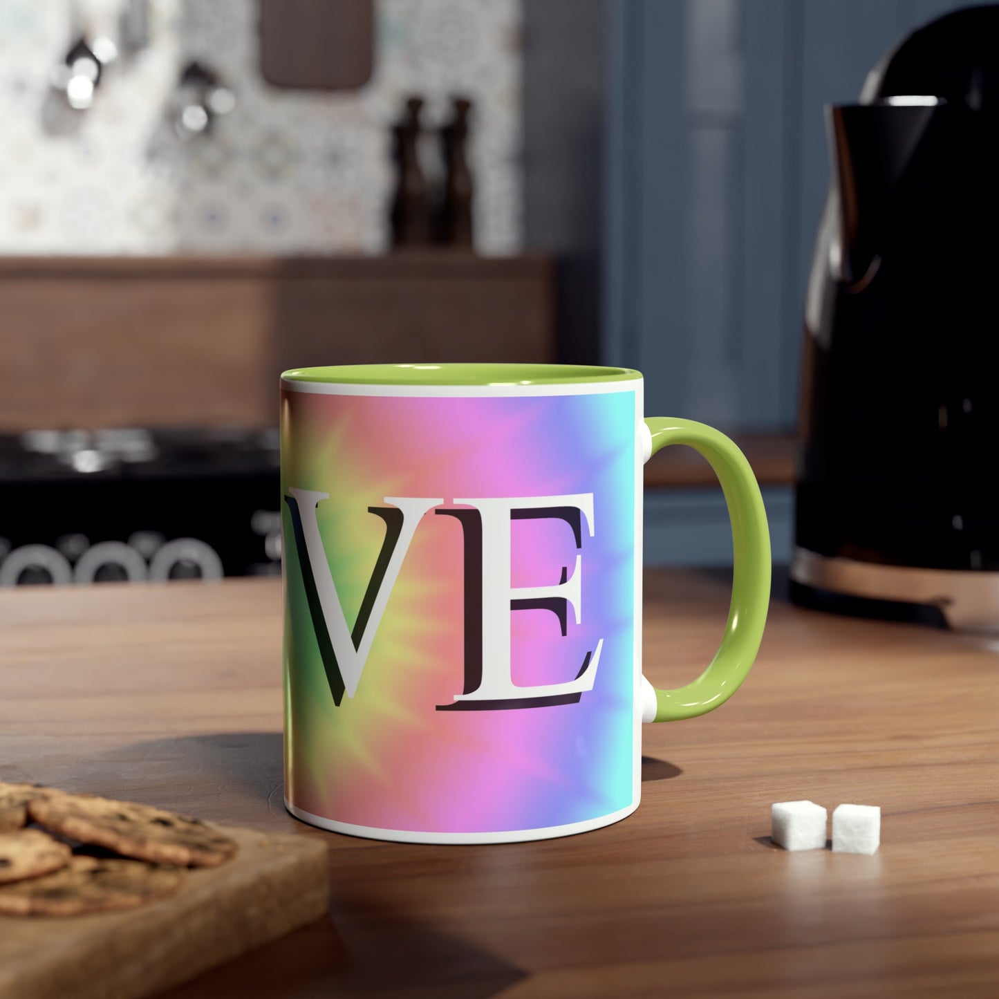 Pastel shades Love mugs. Coffee mugs for Valentine's Day gifts for lovers