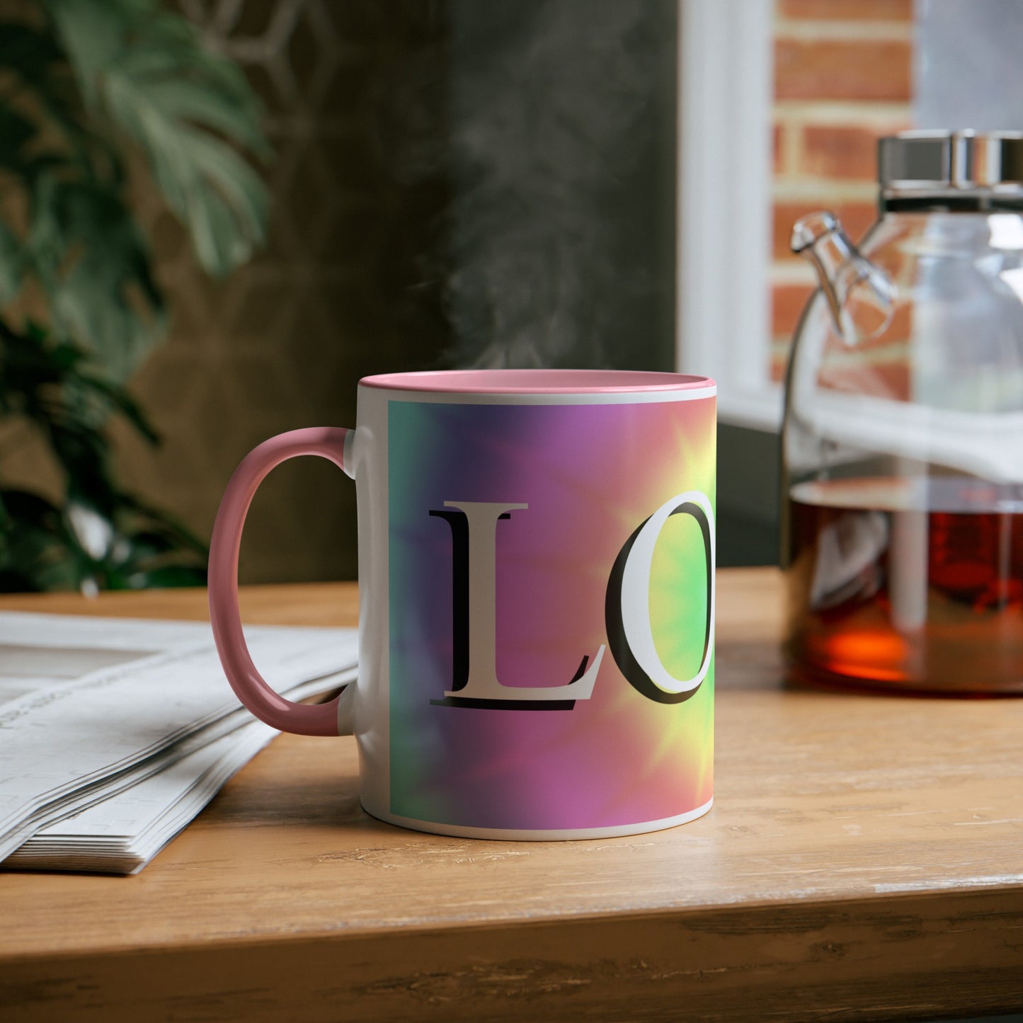 Pastel shades Love mugs. Coffee mugs for Valentine's Day gifts for boyfriends.