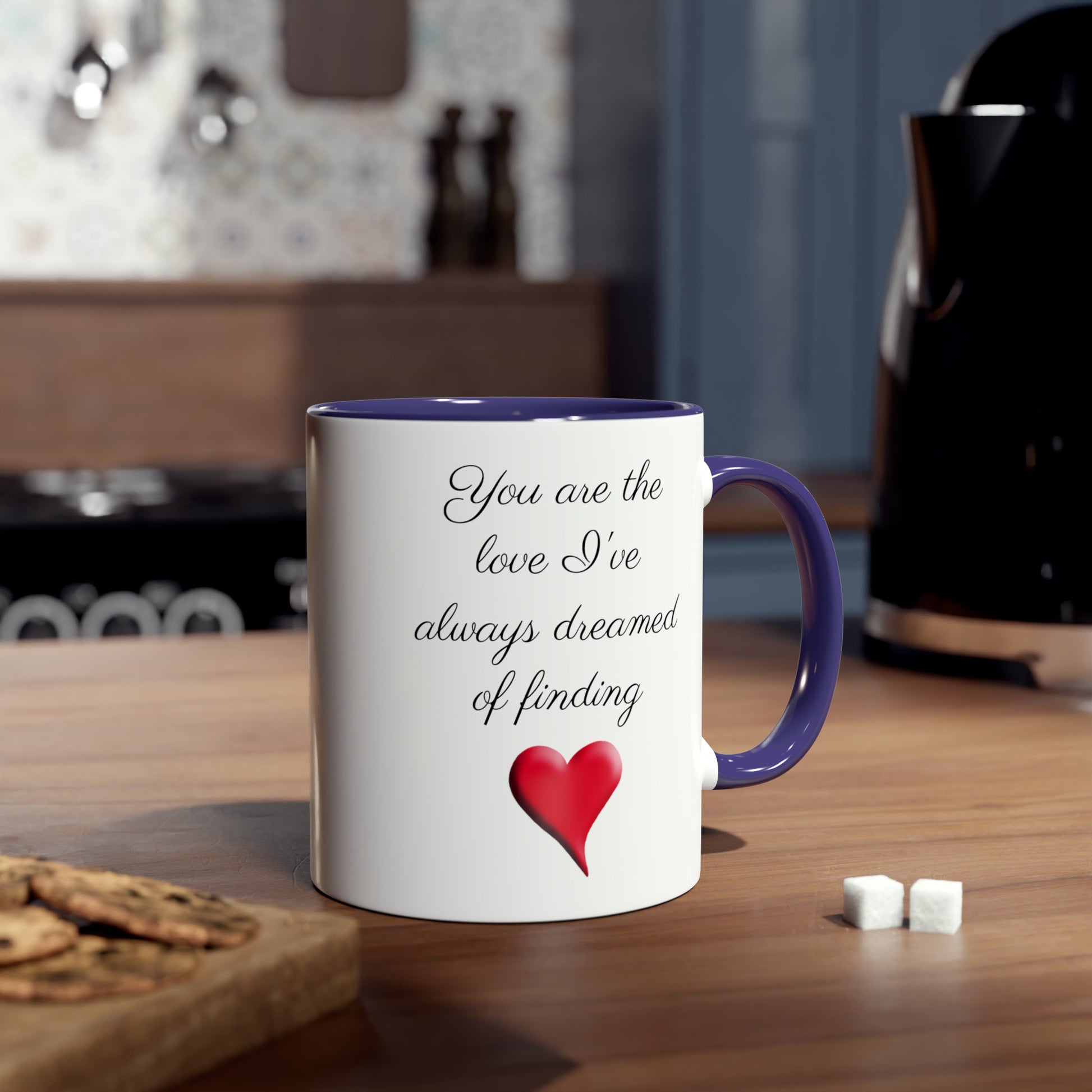 Finding love, printed coffee mugs for lovers 