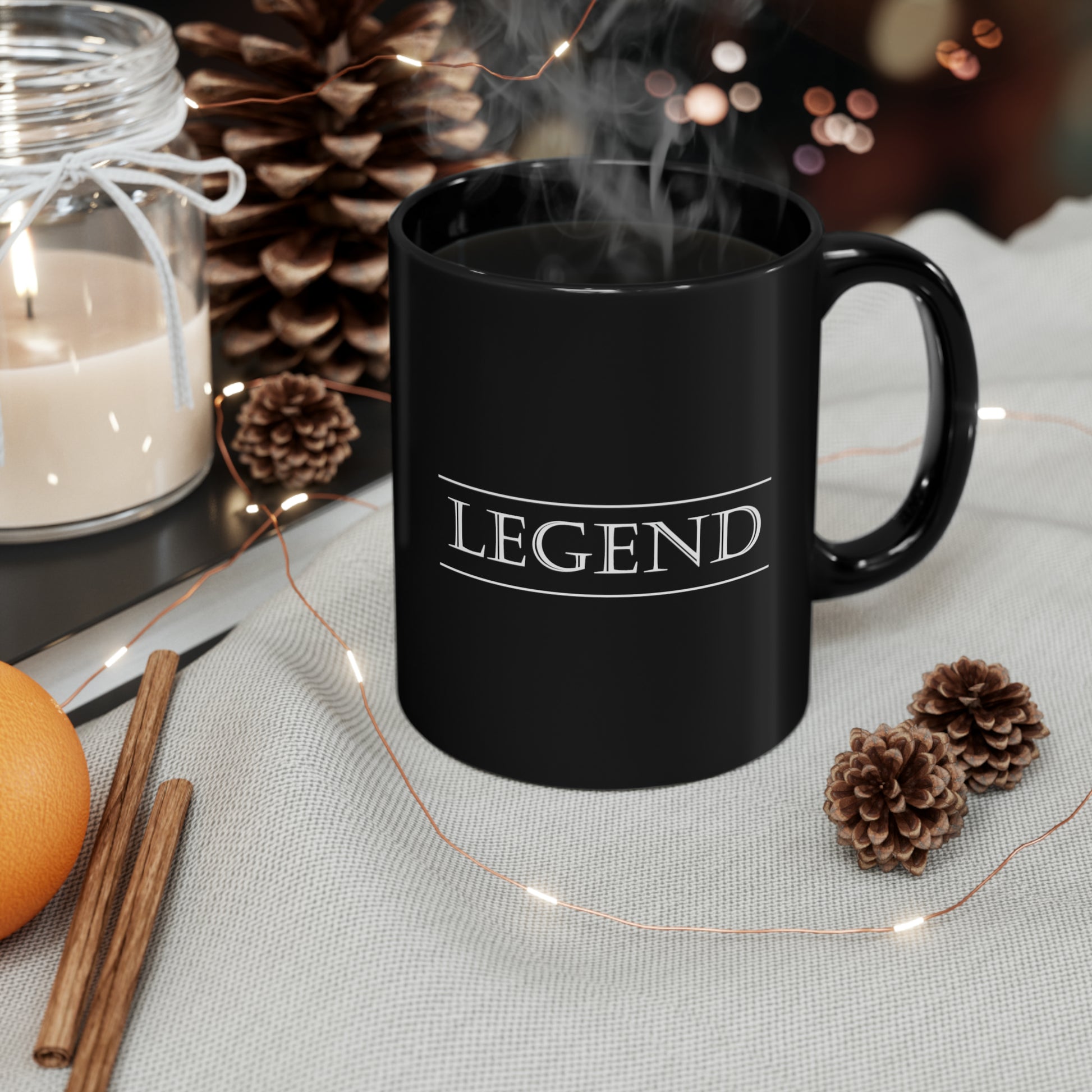 Legend, bold text printed coffee mugs. A gift for the Legend in your life