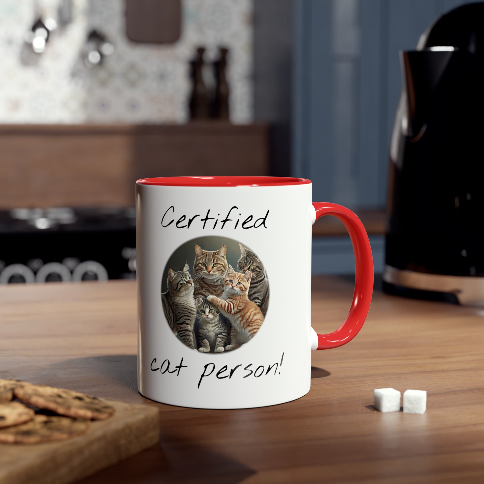 Certified cat person, printed mugs for cat hotel