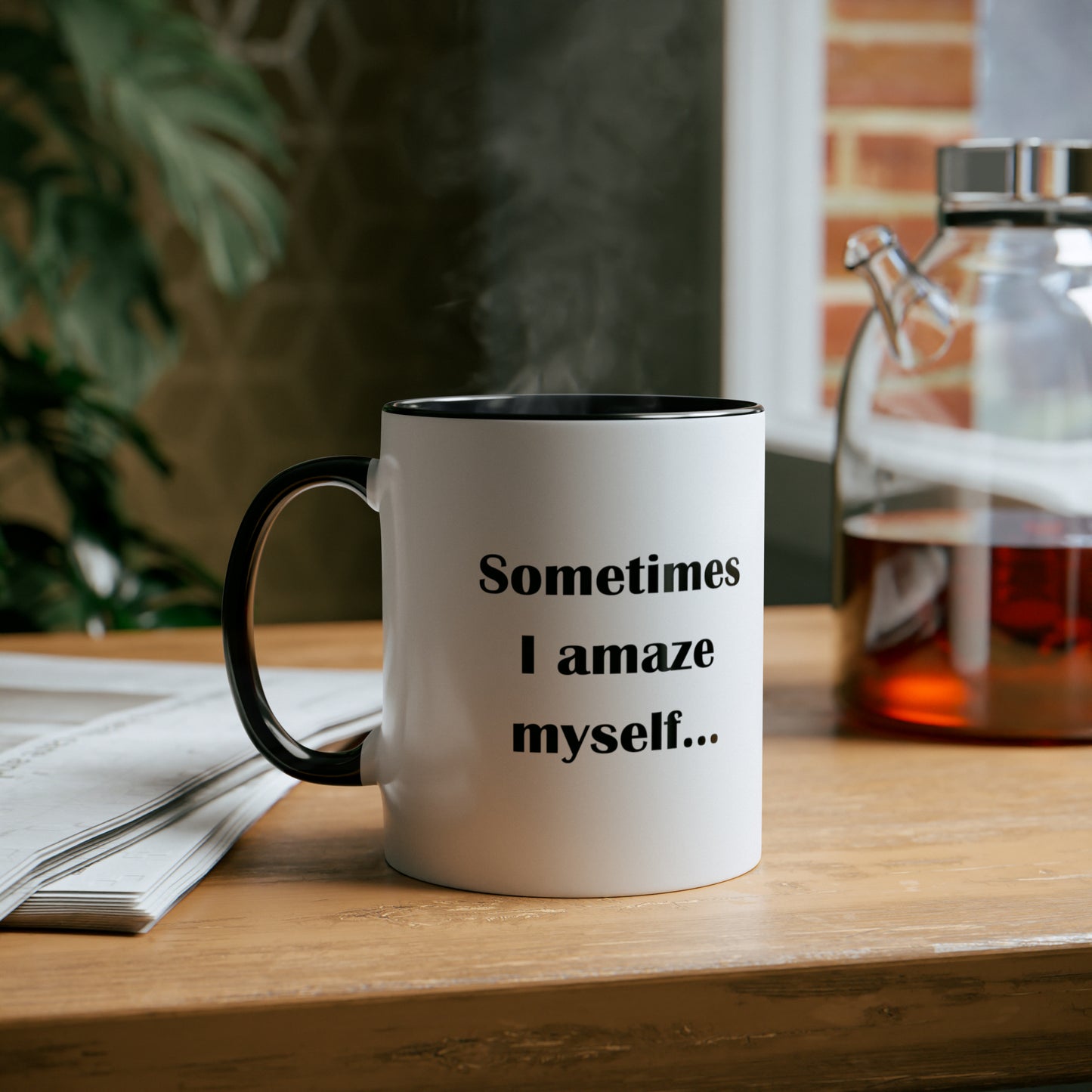 I amaze myself, novelty printed coffee mugs for lovers