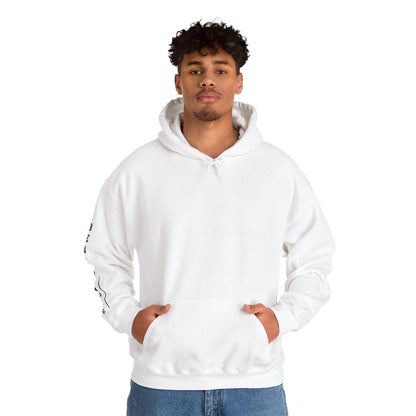 White hoodie with the slogan 'Beast Mode' on the back and right arm.