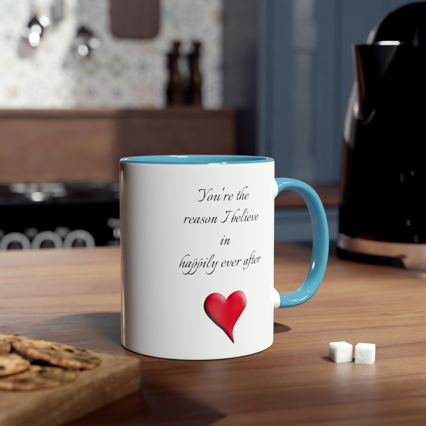 Happily ever after, gift mug. Tea mugs for gifts. Printed coffee mugs for Valentines Day presents