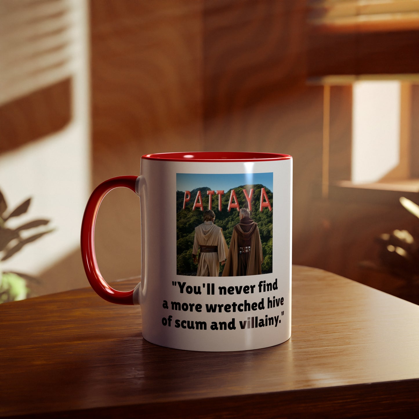 Pattaya soi 6 mug. Star Wars theme mug. Novelty Star Wars gifts. Pattaya mugs and t-shirts