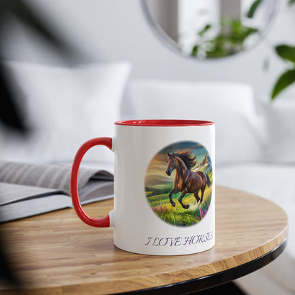 I Love Horses, printed coffee mugs for him