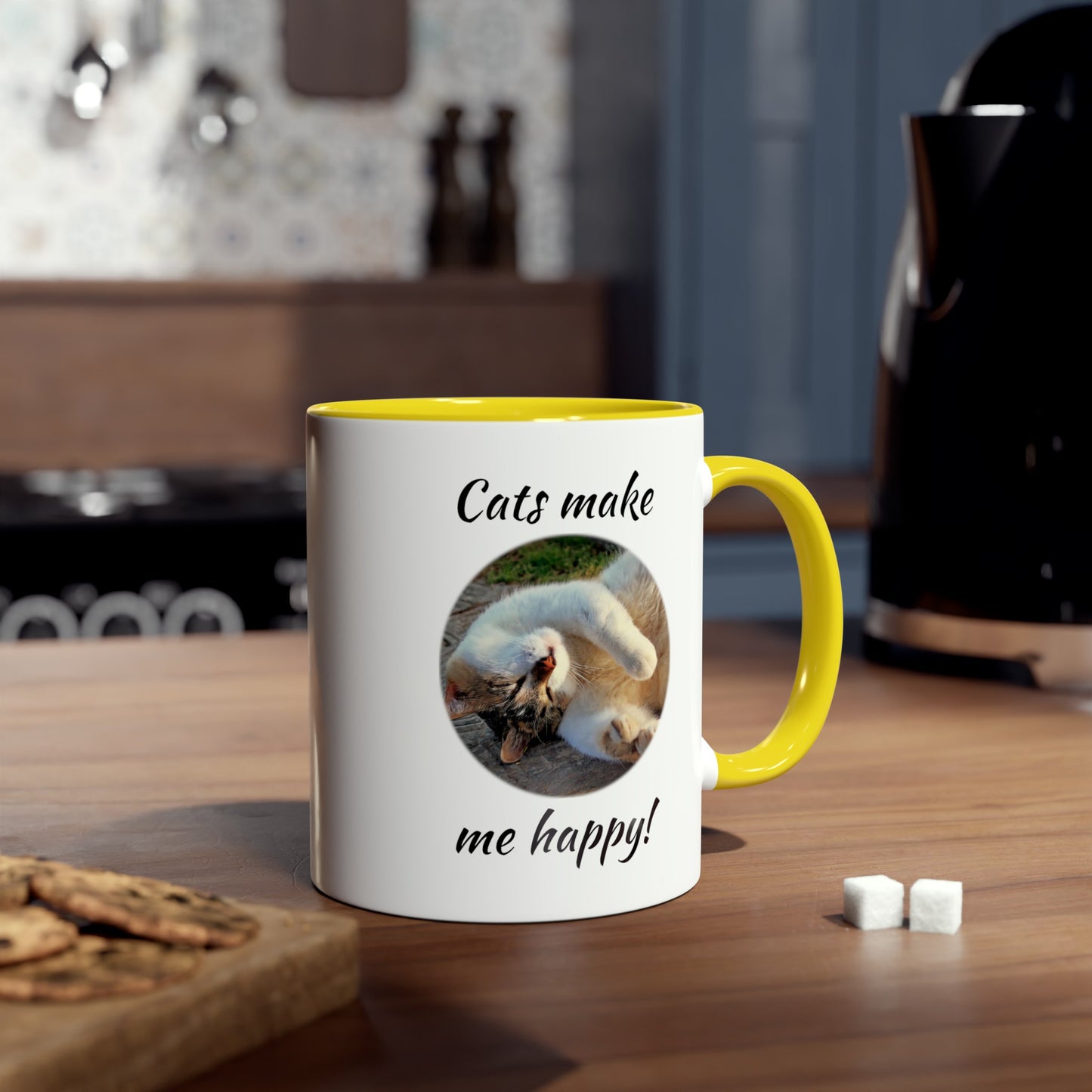 Cats make me happy, printed mugs for kitten lovers