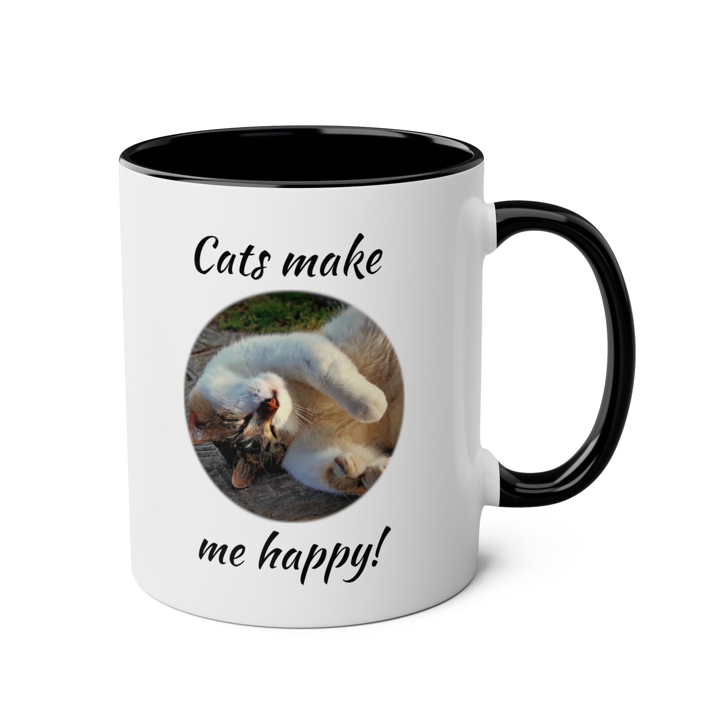 Cats make me happy, printed mugs for cat presents