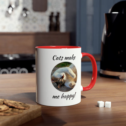 Cats make me happy, printed mugs for animal lovers