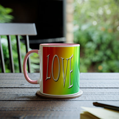 Rainbow Love Mug -  Two-Tone Coffee Mugs, 11oz