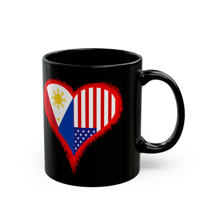 Philippines and USA mug. Gifts for international lovers. Love across the oceans. Engagement gift ideas