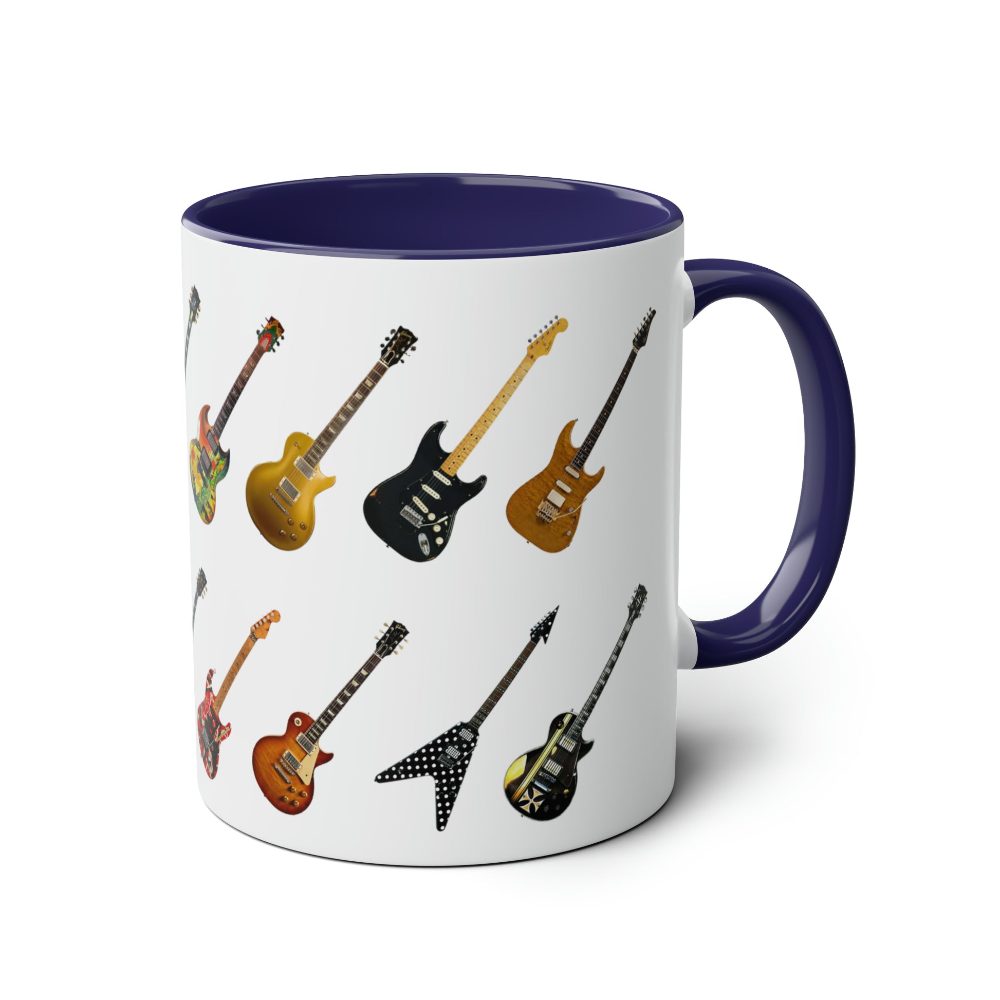 Guitar collection mug, printed tea mugs for her