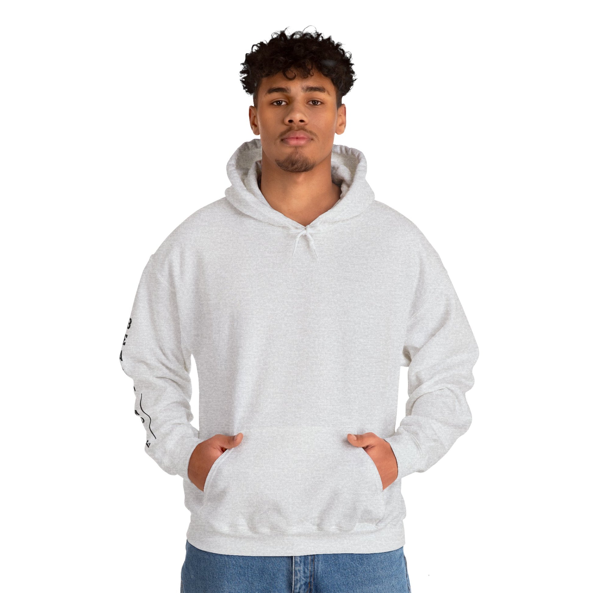 Grey hoodie with the slogan 'Beast Mode' on the back and right arm.