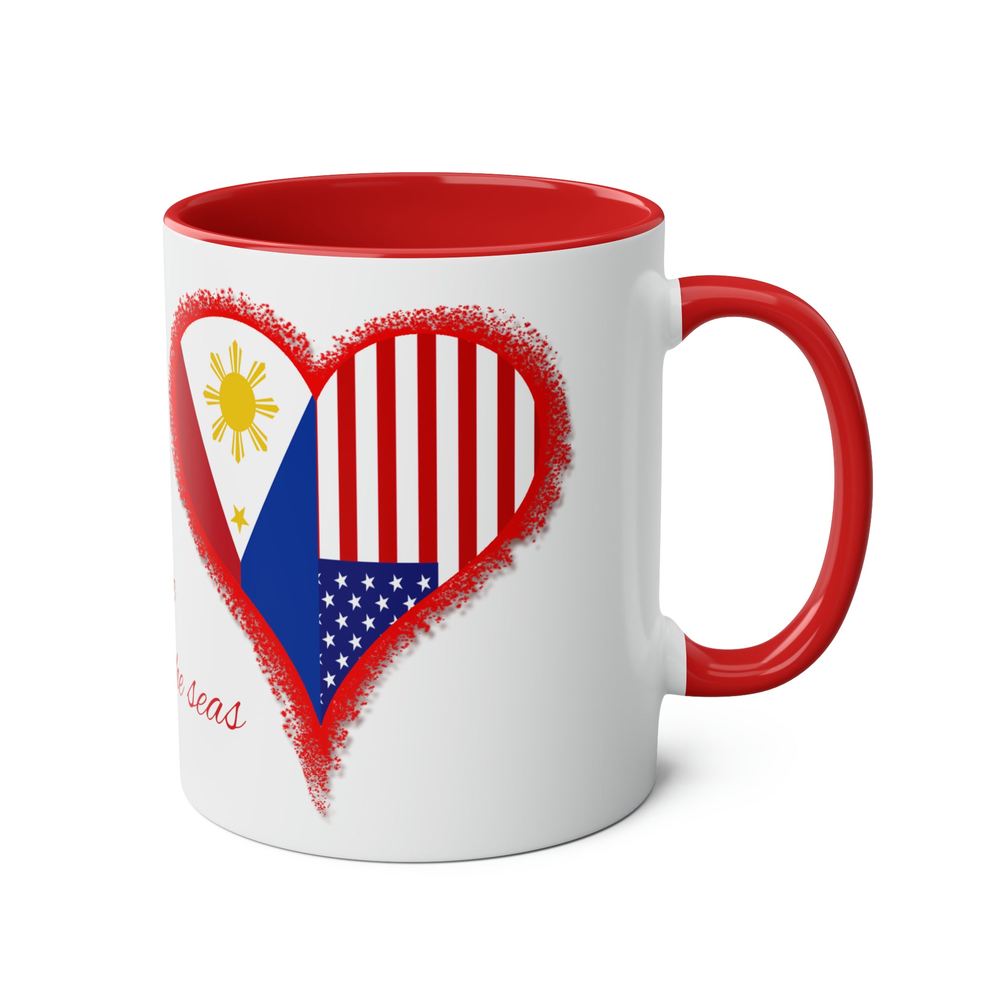 Philippines and USA mug. Gifts for international lovers. Love across the oceans. Philippine and American couplesd gifts