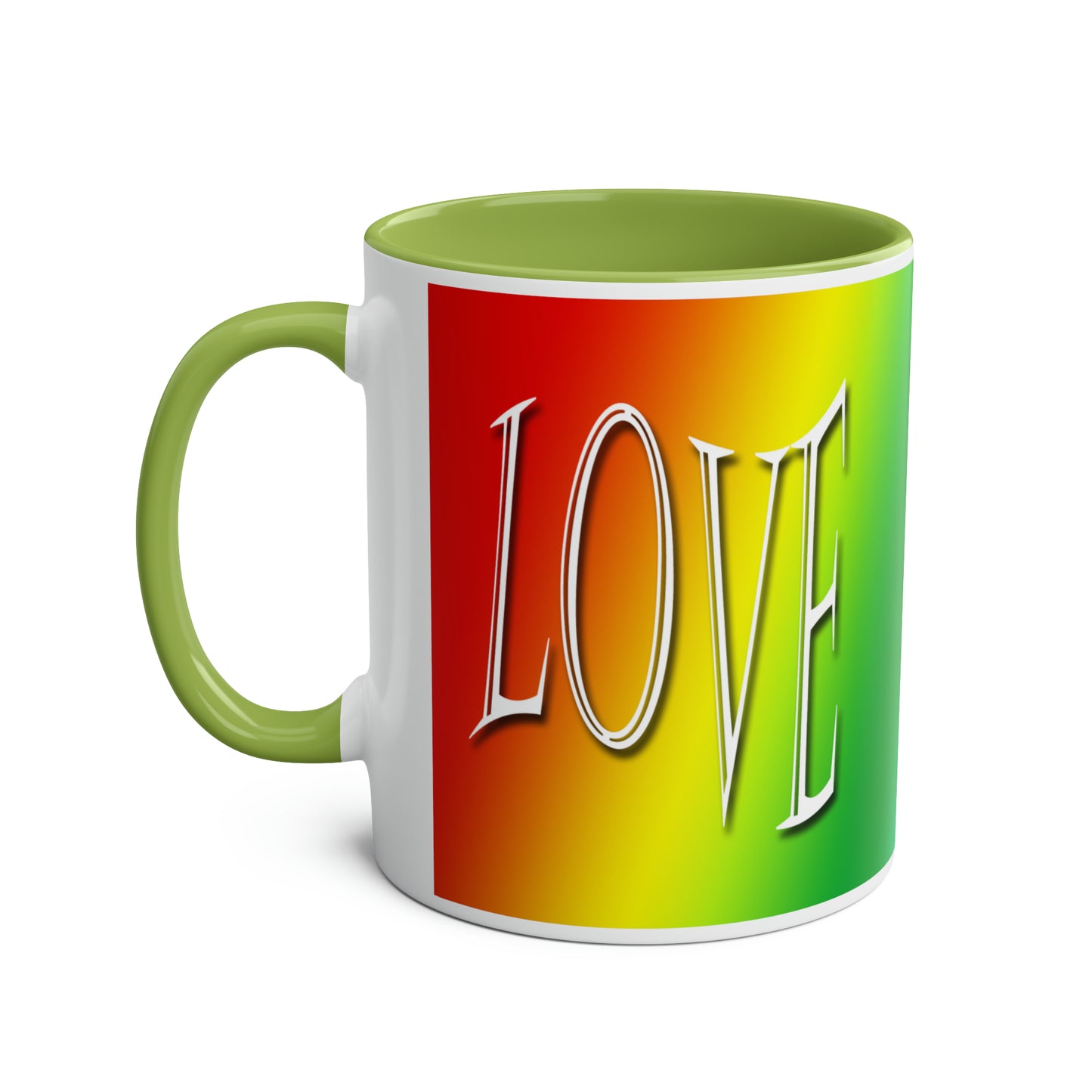 Rainbow Love Mug -  Two-Tone Coffee Mugs, 11oz