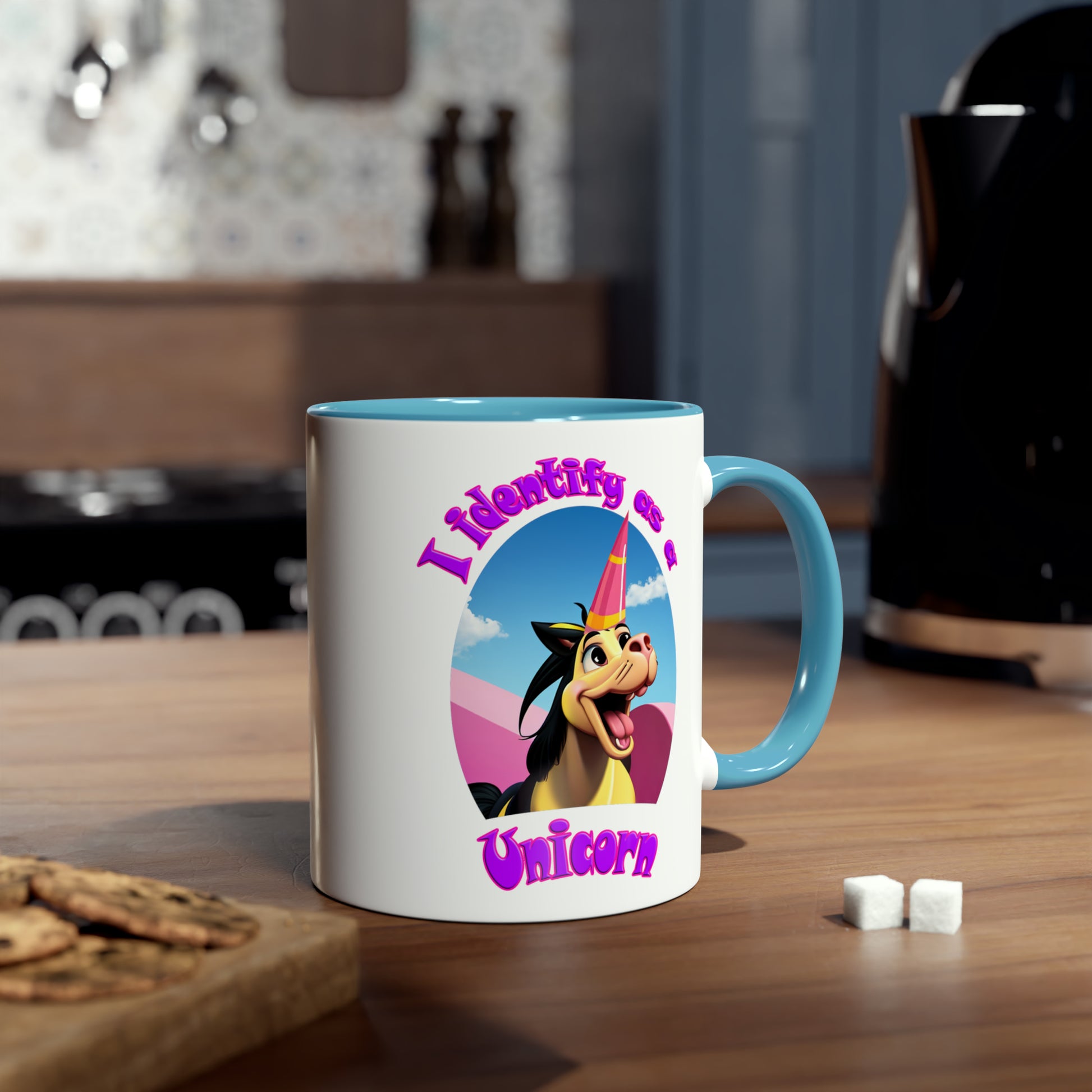 I identify as a Unicorn, printed coffee mugs for gag gifts