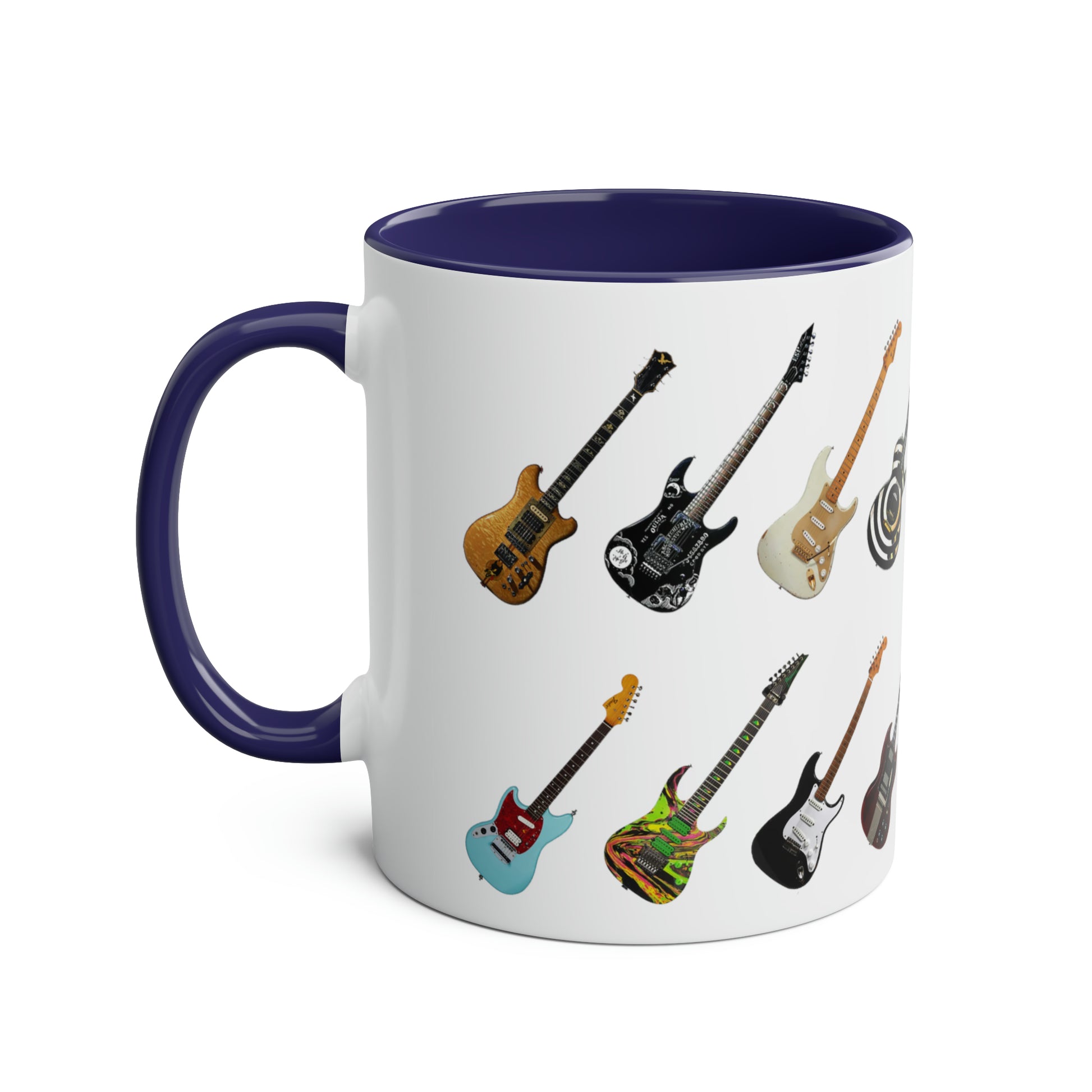 Guitar collection mug, printed tea mugs for him