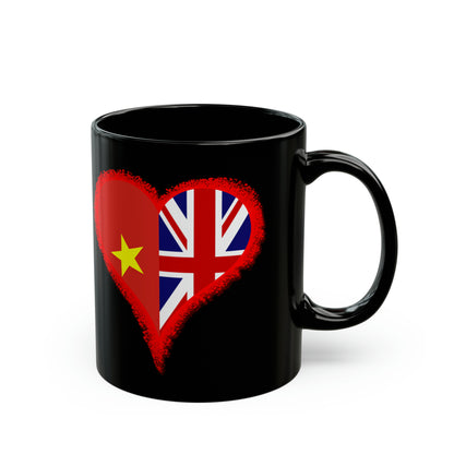 Vietnam and UK flags mug. Novelty mugs and gifts. International relationship gifts. Interracial relationship presents. Gifts for Vietnamese wife