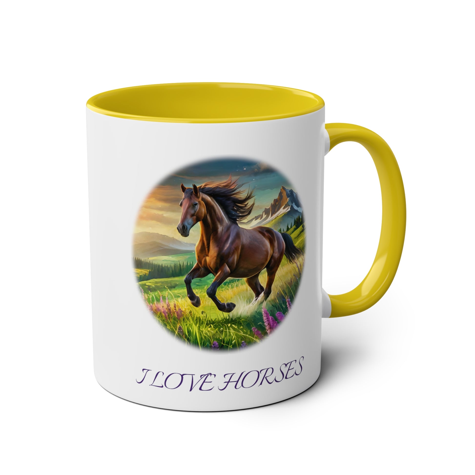 I Love Horses, printed coffee mugs for siblings