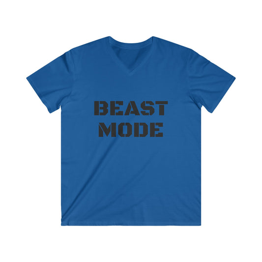 Blue Beast Mode T-shirt. Men's fitted gym shirts.