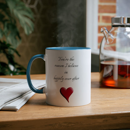 Happily ever after, gift mug. Tea mugs for gifts. Printed coffee mugs for Valentines gifts