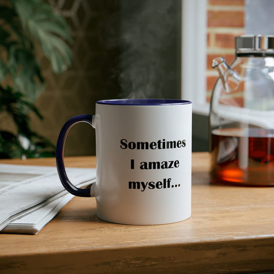 I amaze myself, novelty printed gift mugs for him