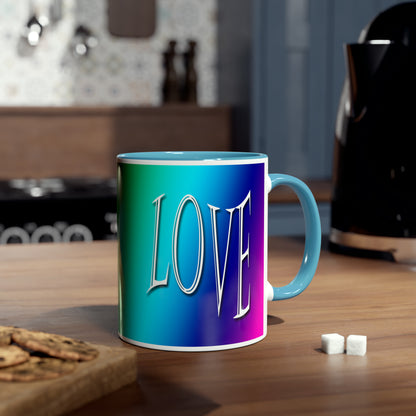 Rainbow Love Mug -  Two-Tone Coffee Mugs, 11oz