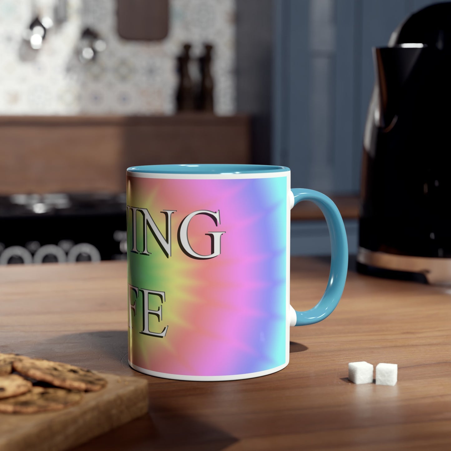 Loving Life, printed coffee mugs and tea mug, gifts for non-binary