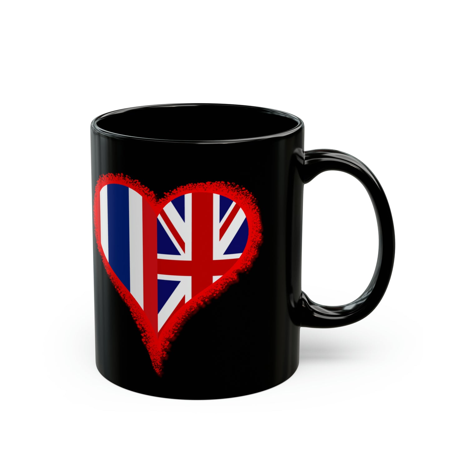 Thailand and UK love hearts mug. Thai flag and UK flag gifts. Gifts for your Thai girlfriend.