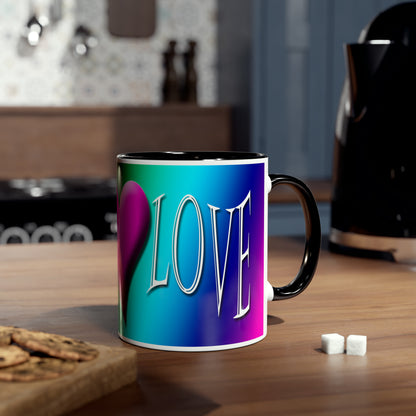 Rainbow love mugs. Colourful mugs for gifts. Romantic gifts for my darling