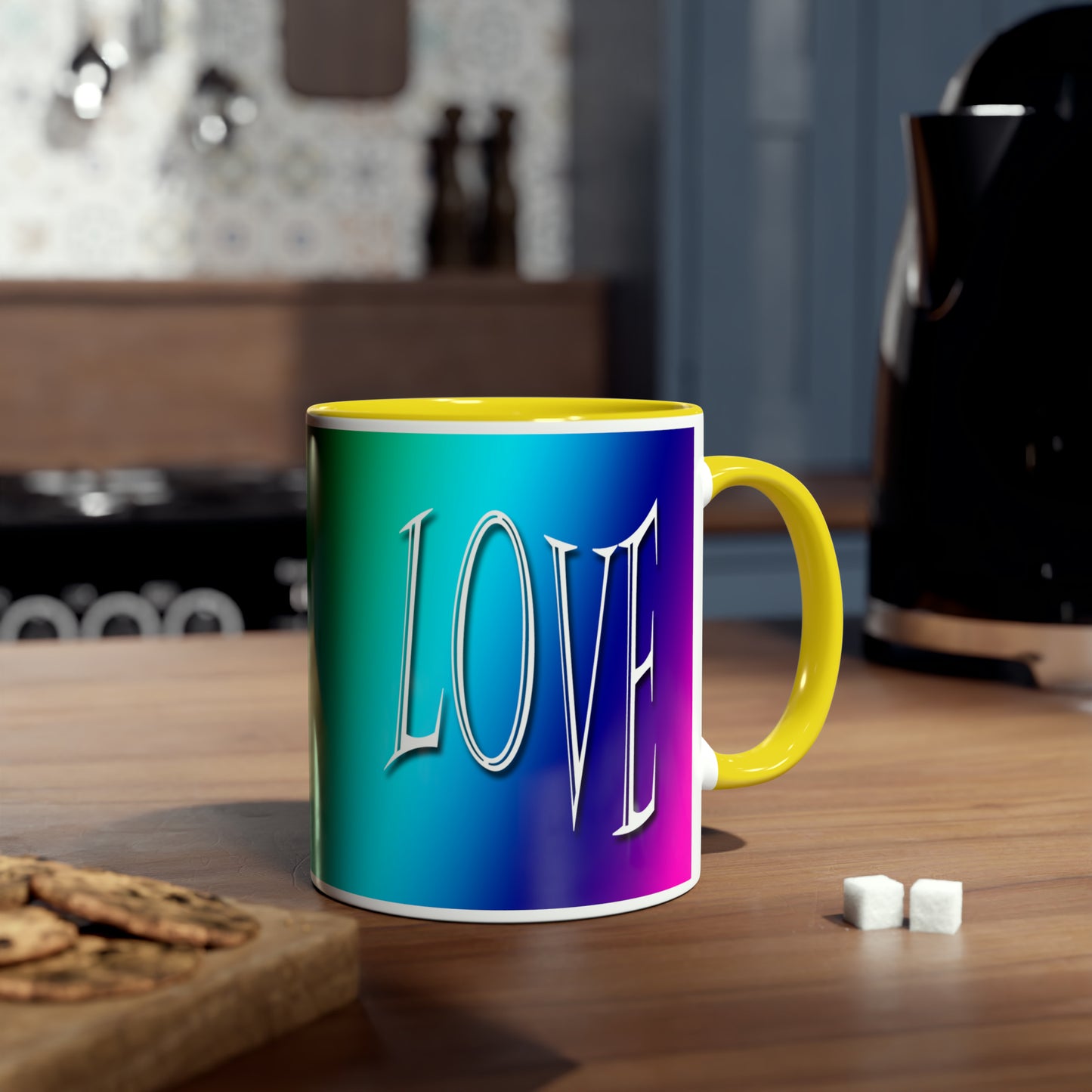 Rainbow Love Mug -  Two-Tone Coffee Mugs, 11oz