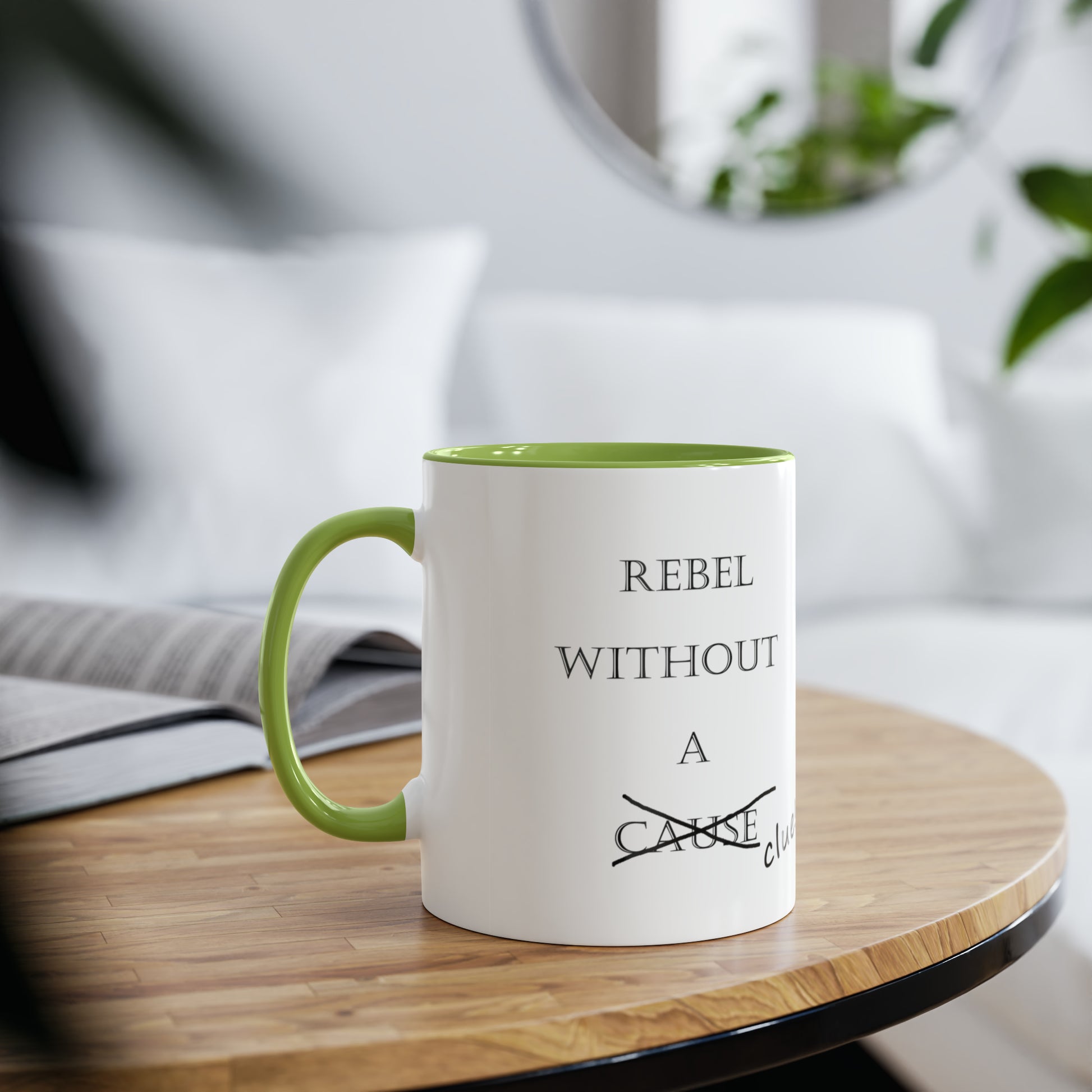 Rebel without a cause. Novelty coffee mugs and funny tea mugs. Amusing gifts for stocking fillers