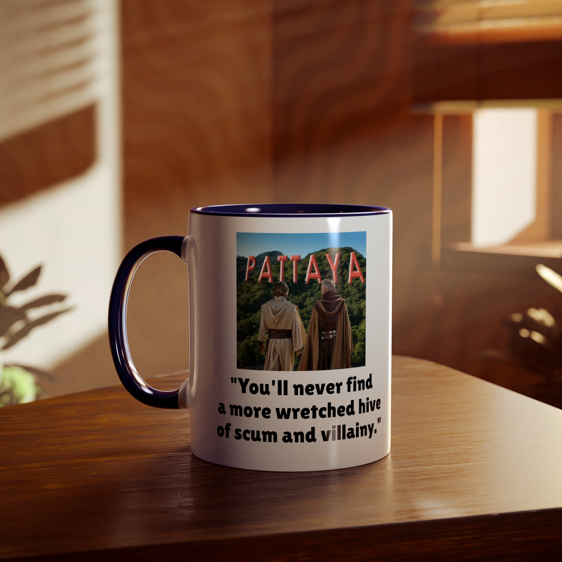 Pattaya soi 6 mug. Star Wars theme mug. Novelty Star Wars gifts. Funny Thailand Pattaya gifts